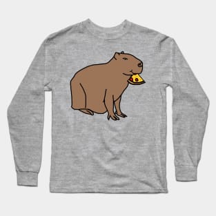 Pizza Slice Capybara Long Sleeve T-Shirt